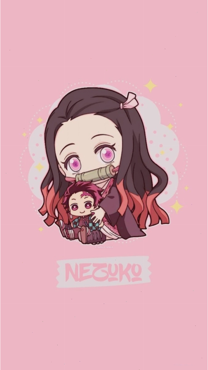 Nezuko Chibi dễ thương với đôi mắt to tròn và biểu cảm tinh nghịch