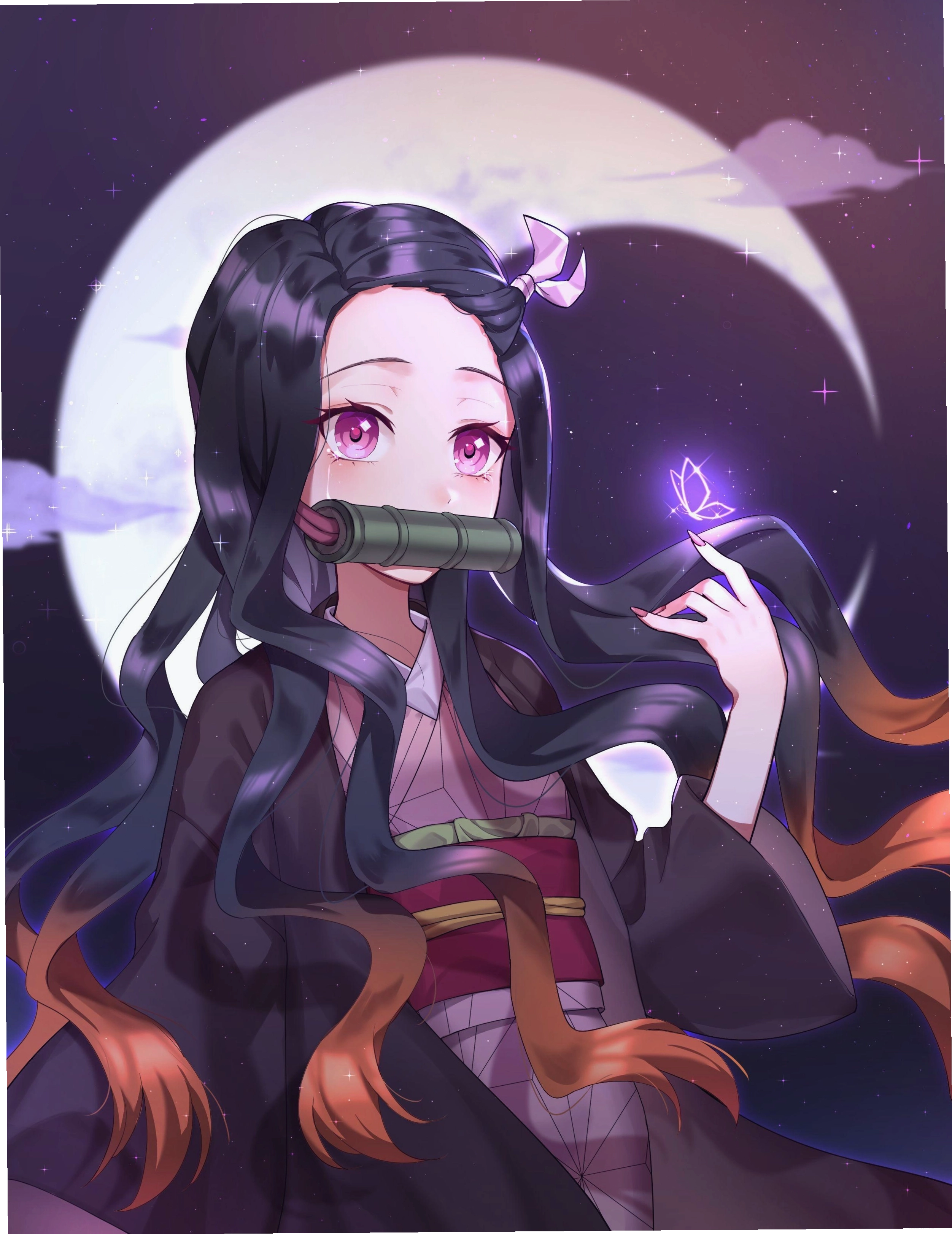 Nezuko Chibi với biểu cảm ngạc nhiên dễ thương