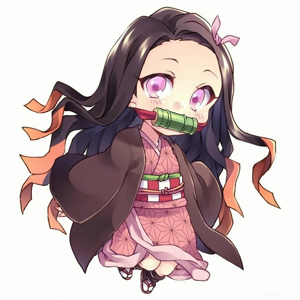 Nezuko Kamado phiên bản Chibi với nét vẽ manga