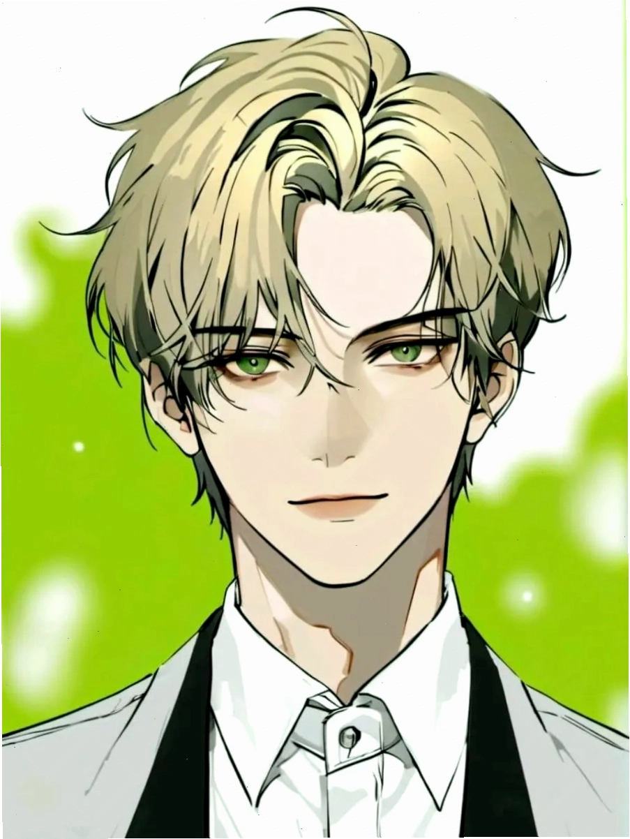 Nhân vật anime nam với ánh mắt đầy nội tâm