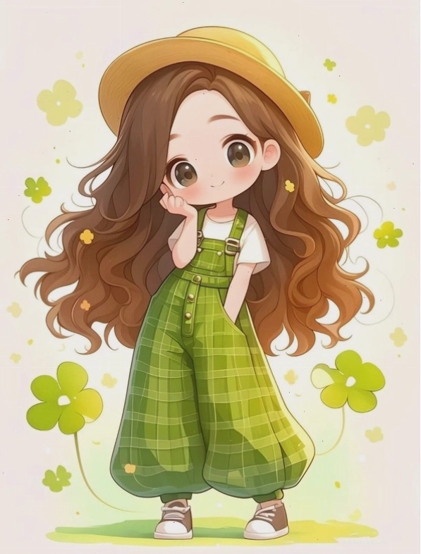 Nhân vật chibi dễ thương với trang phục mùa hè