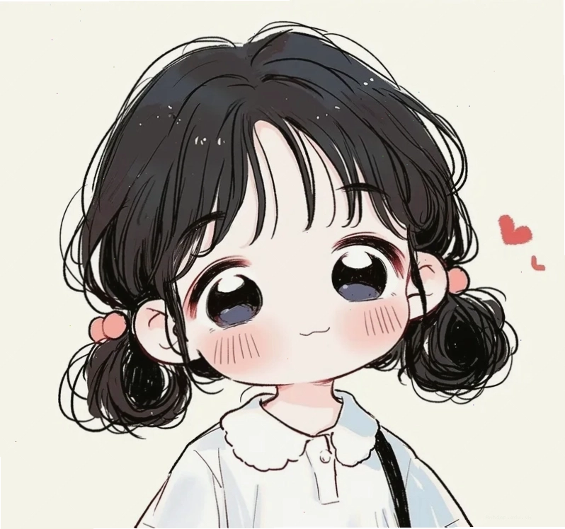 Nhân vật Chibi nữ với đôi mắt to tròn và biểu cảm đáng yêu