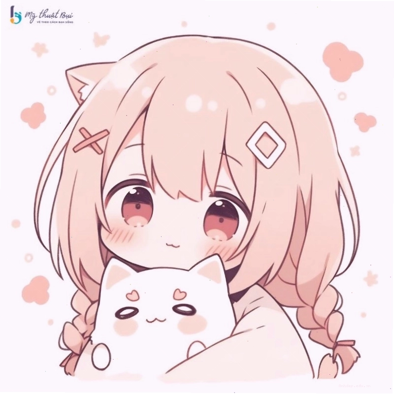Nhân vật chibi nữ với nụ cười tỏa nắng