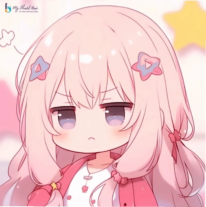 Nhân vật chibi nữ với phong cách cổ điển, mang nét dịu dàng