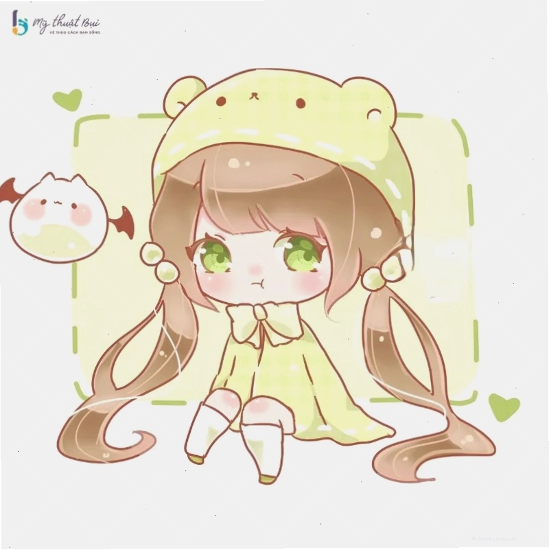 Nhân vật chibi trong trang phục truyền thống Nhật Bản