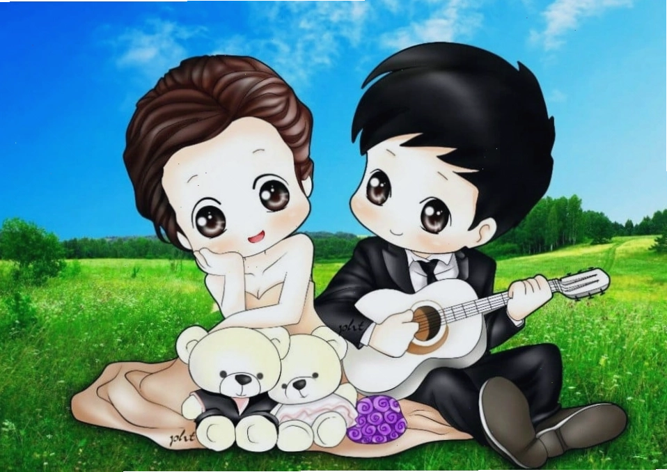 Những hình chibi cặp đôi lãng mạn thể hiện tình yêu chân thành