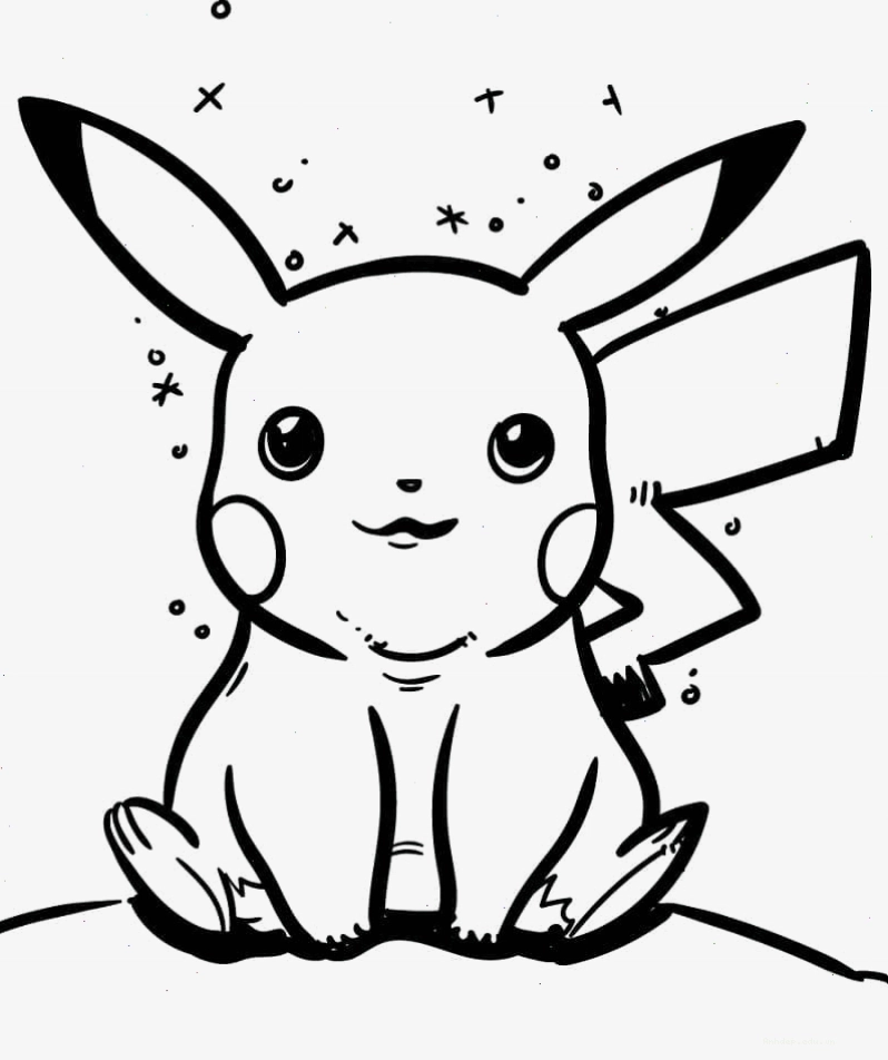Pikachu xinh xắn, sẵn sàng để bé tô màu
