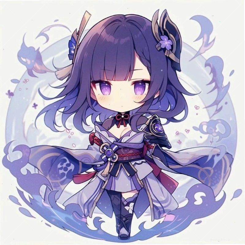 Raiden Shogun Chibi phiên bản sticker