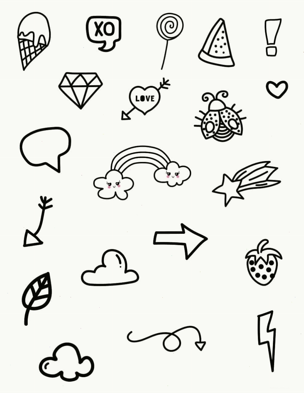 Sticker dán đơn giản và cute với họa tiết dễ thương