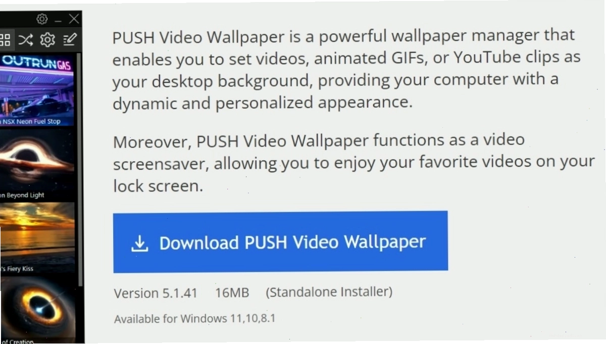 Tải và cài đặt Push Video Wallpaper