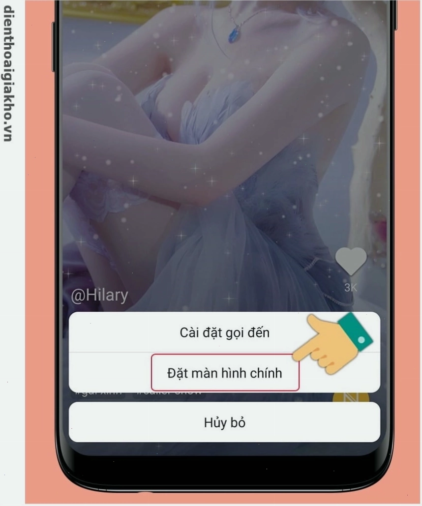 Thiết bị hiển thị màn hình chính với hình nền video