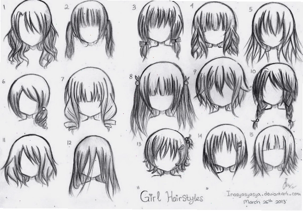 Tô màu tạo khối cho tóc chibi nữ