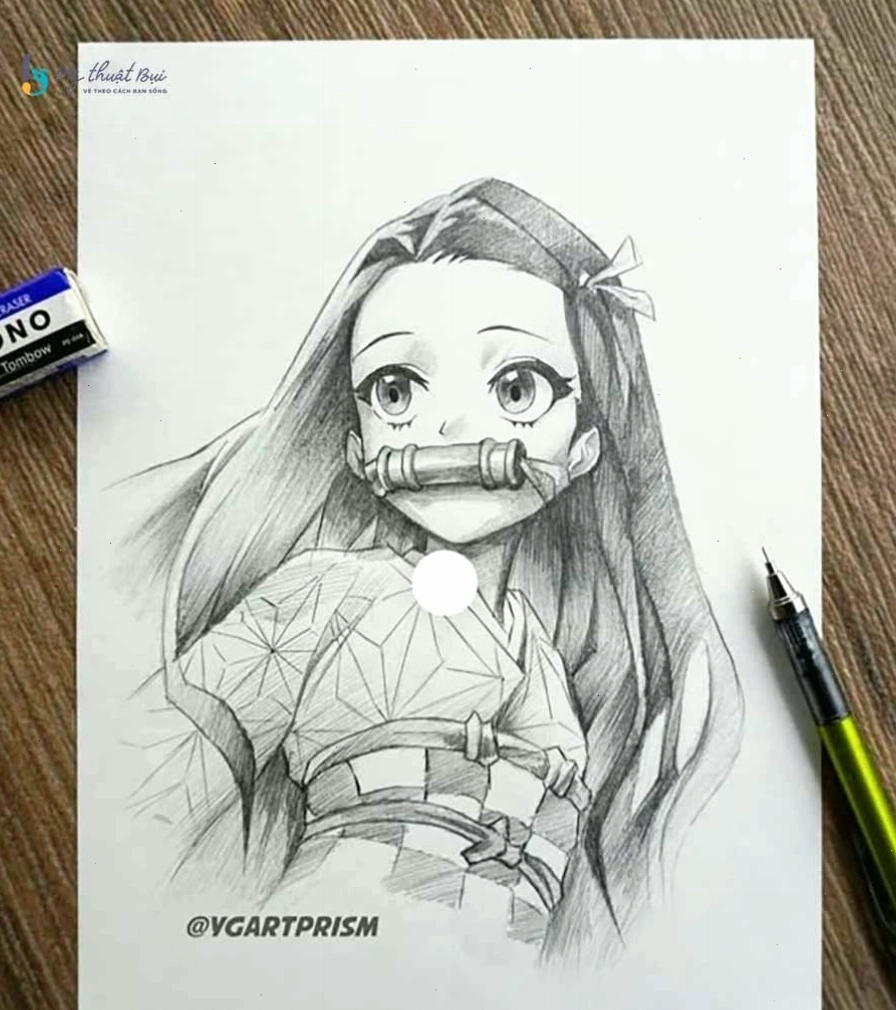 Tranh anime vẽ chưa tô màu