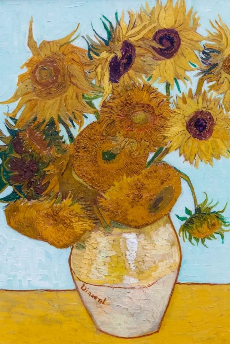 Tranh tĩnh vật 12 bông hoa hướng dương của Van Gogh tràn đầy sức sống