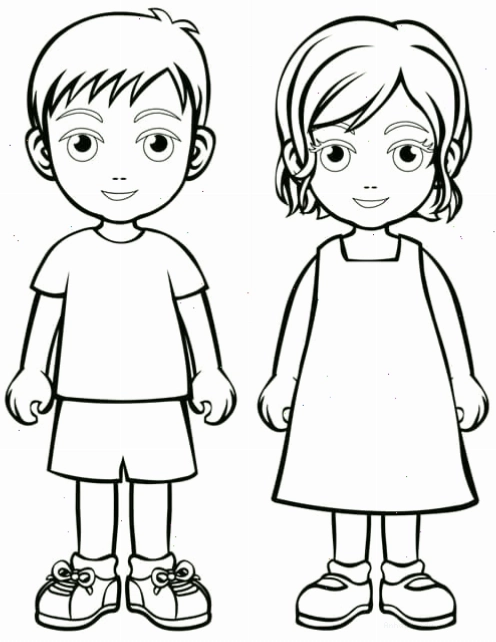 Tranh tô màu bạn trai và bạn gái đang chơi đùa vui vẻ