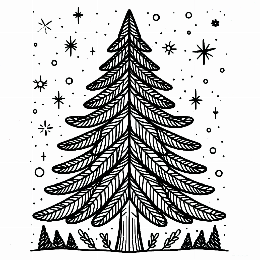 Tranh tô màu cây thông Noel kích thước lớn