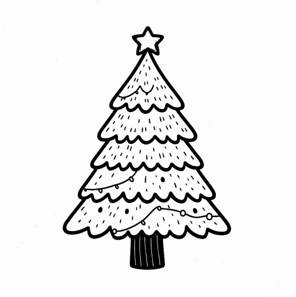 Tranh tô màu cây thông Noel lớn