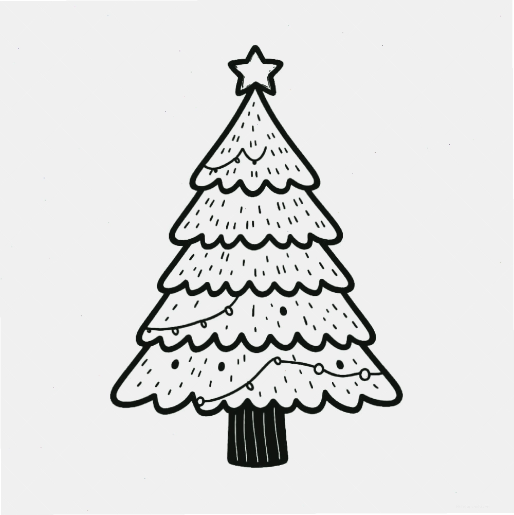 Tranh tô màu cây thông Noel lớn và đẹp mắt