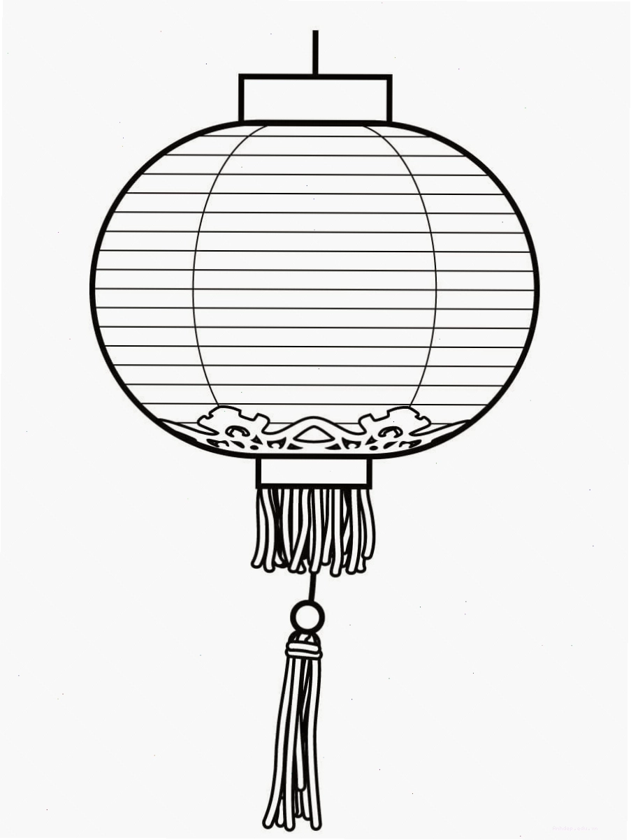 Tranh tô màu chiếc đèn lồng truyền thống