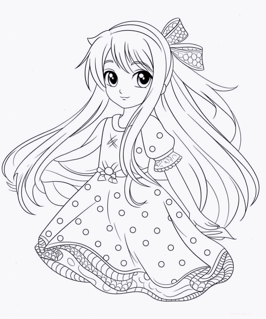 Tranh tô màu công chúa anime đẹp mắt