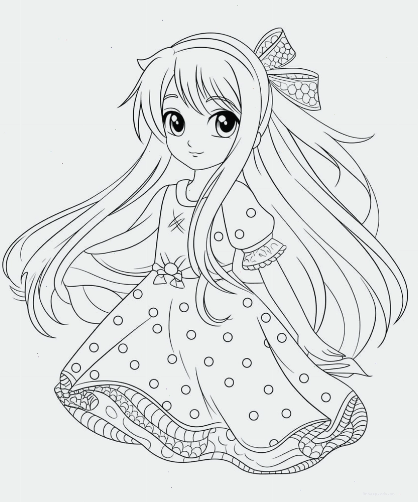 Tranh tô màu công chúa anime đẹp mắt với trang phục đa dạng