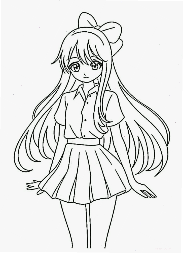 Tranh tô màu công chúa anime với trang phục lộng lẫy