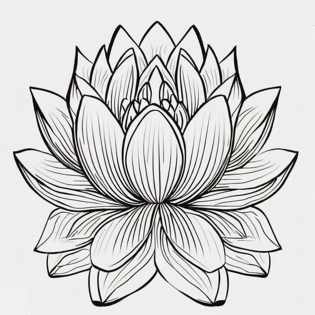 Tranh tô màu hoa sen miễn phí