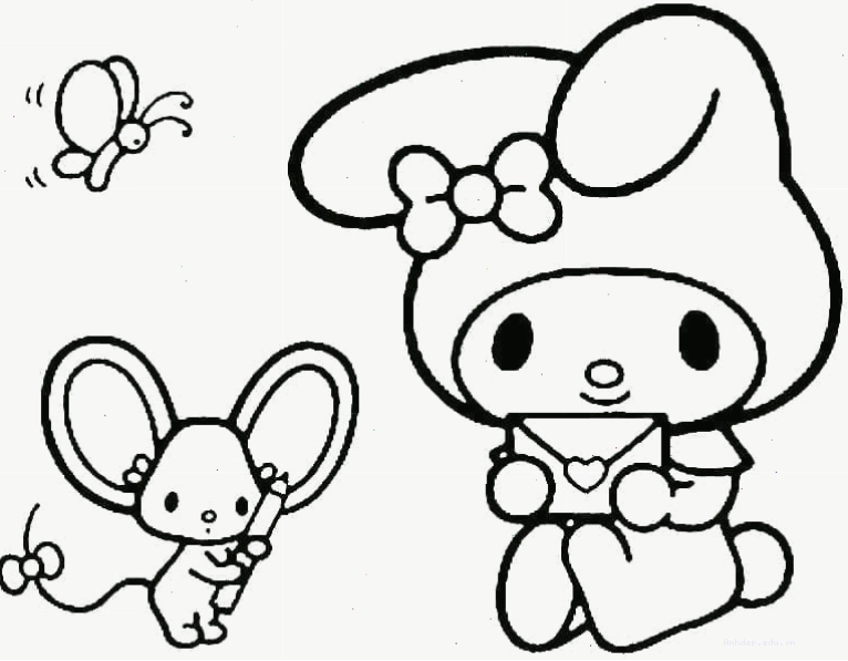 Tranh tô màu My Melody nhận bức thư