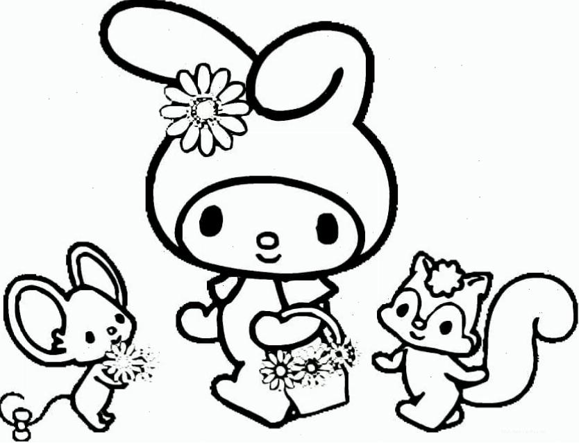 Tranh tô màu My Melody và những người bạn Sanrio
