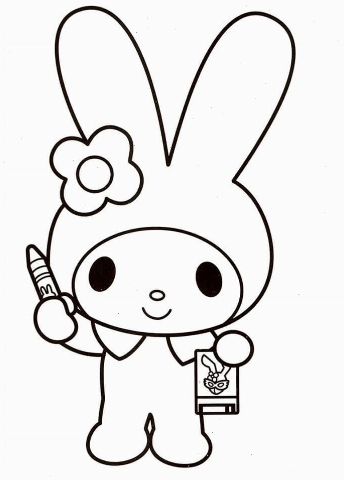 Tranh tô màu My Melody với nụ cười tươi tắn