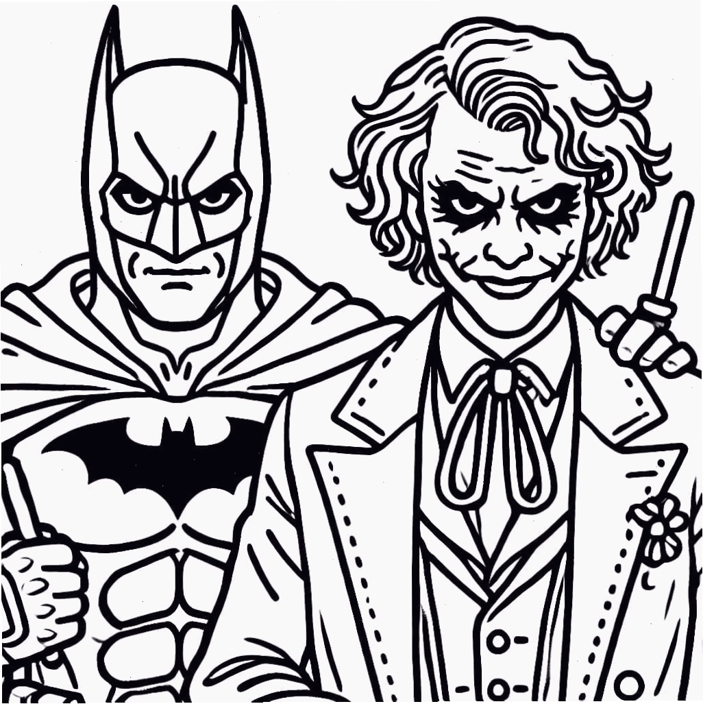 Tranh tô màu Người Dơi và Joker