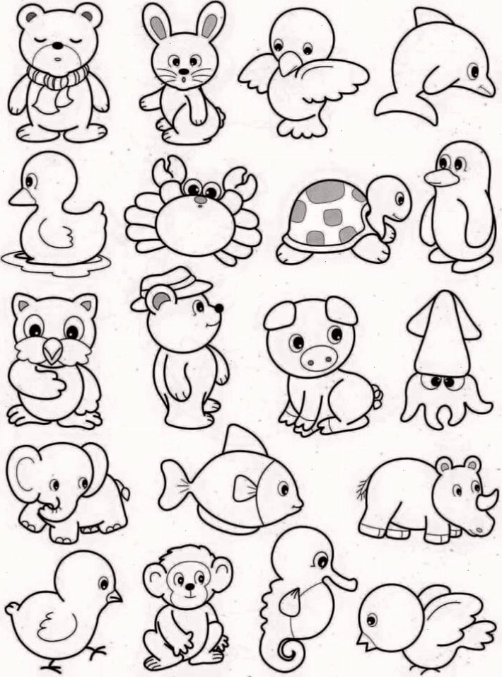 Tranh tô màu sticker các loài động vật cực kỳ cute