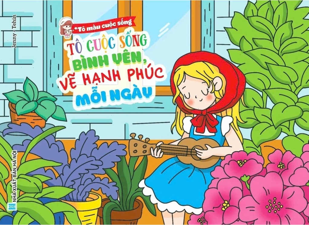 Tranh tô màu về chủ đề gia đình sum vầy và hạnh phúc