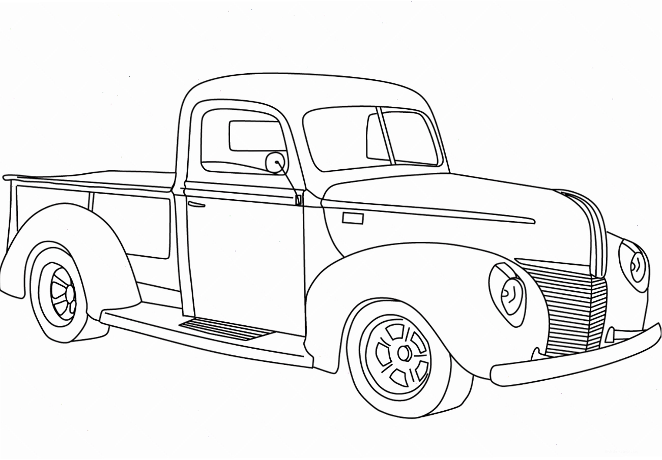 Tranh tô màu xe bán tải Ford Pickup đời 1940