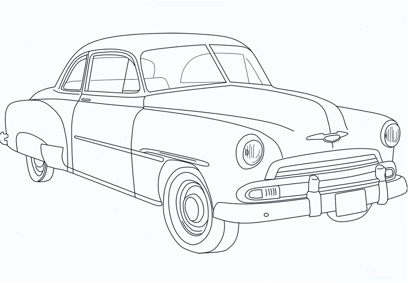 Tranh tô màu xe Chevrolet Deluxe 1951