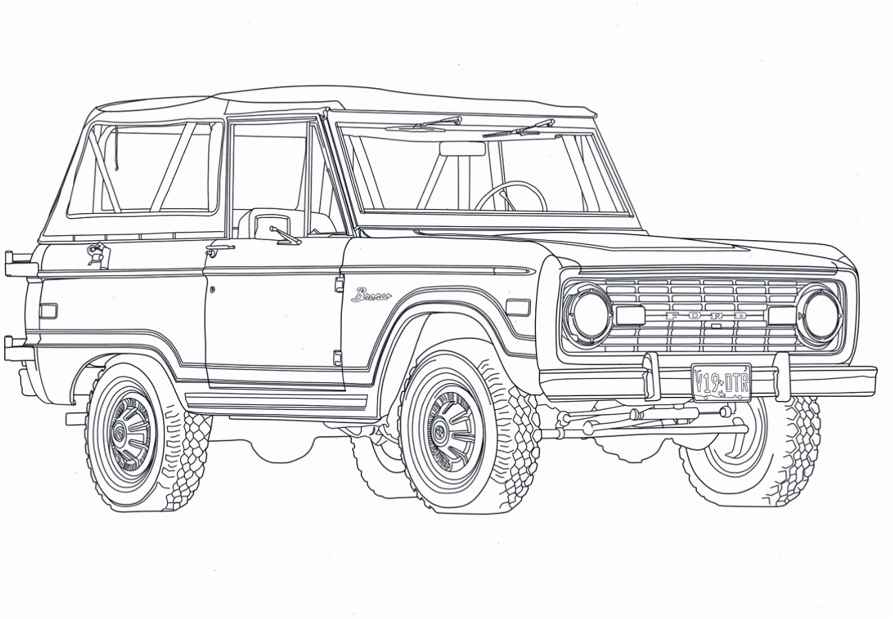 Tranh tô màu xe Ford Bronco đời 1969