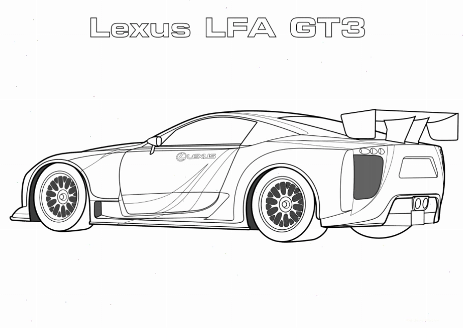 Tranh tô màu xe Lexus LFA GT3