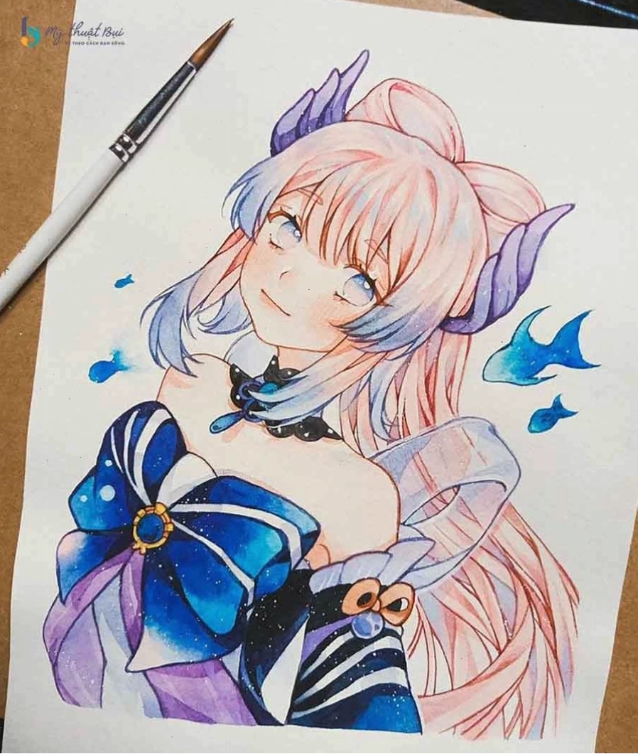 Tranh vẽ anime chưa tô màu với nhiều chi tiết