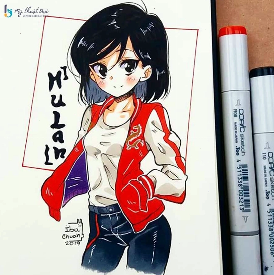 Tranh vẽ anime đẹp chưa tô màu