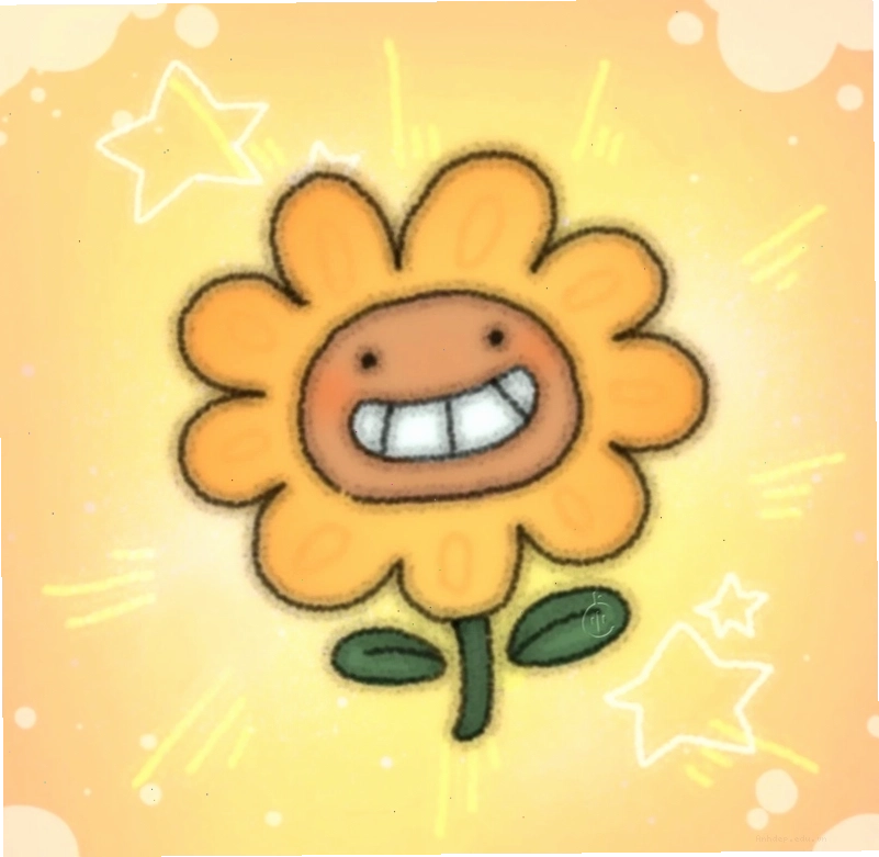 Tranh vẽ hoa hướng dương chibi với nhiều chi tiết
