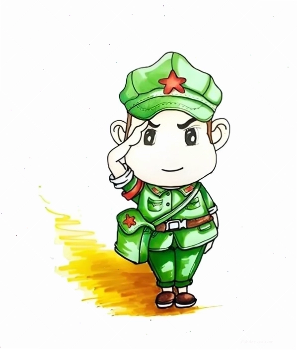 Tranh vẽ về chú bộ đội chibi trong đời thường
