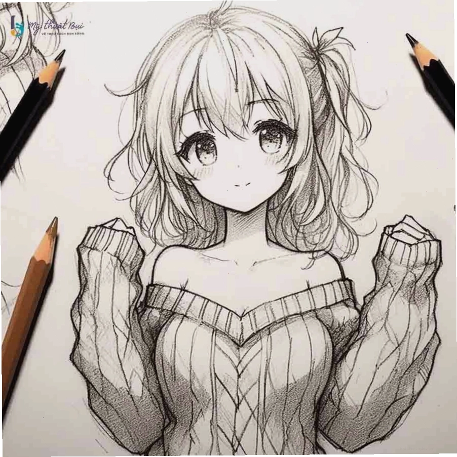 Vẽ anime nữ đẹp với phong cách thanh thoát