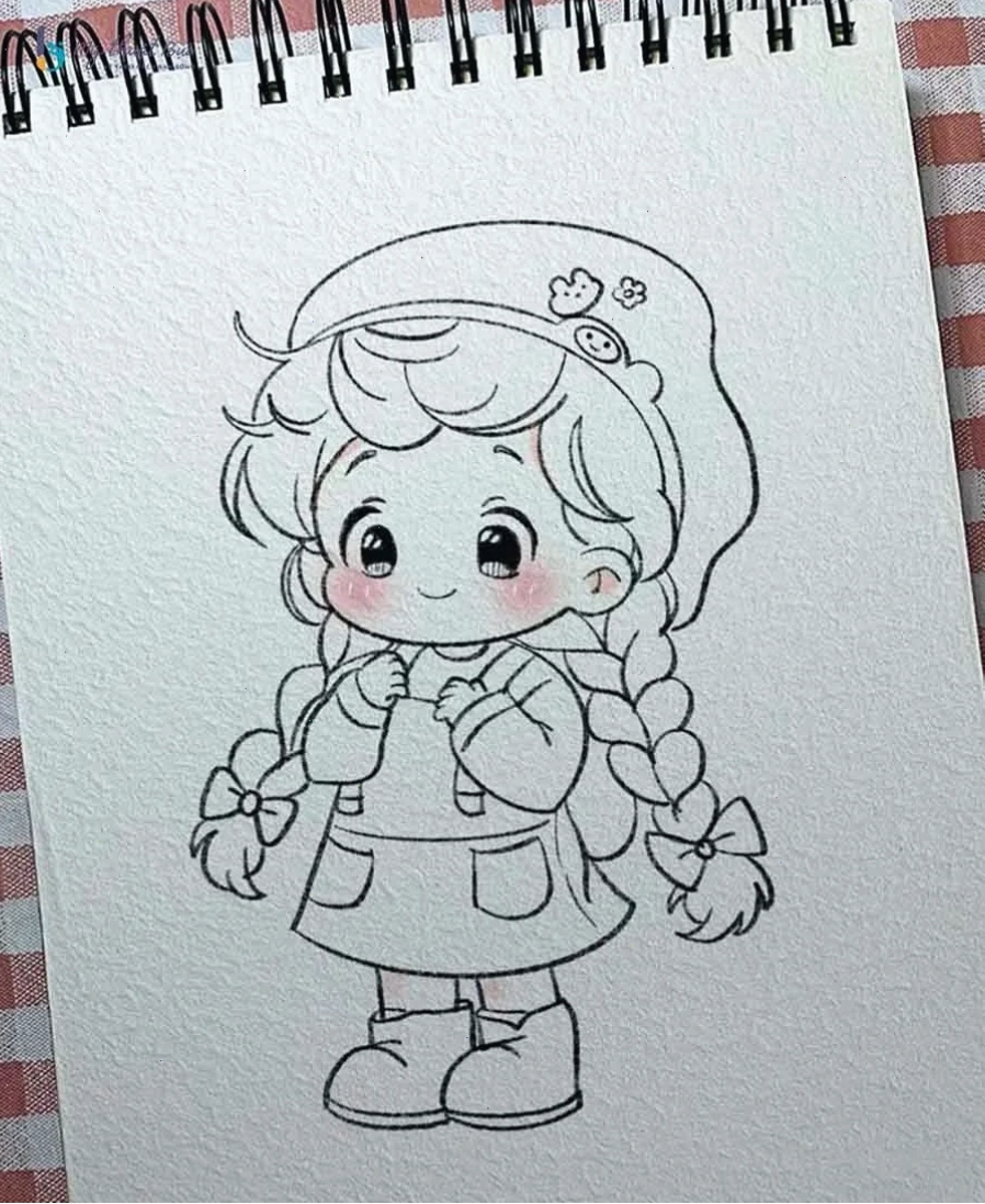 Vẽ đôi mắt to tròn long lanh cho nhân vật Chibi nữ