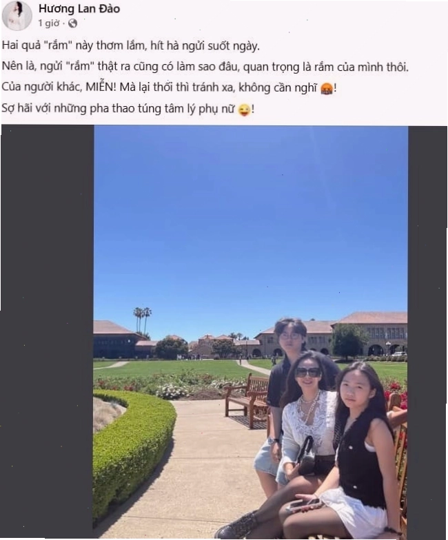 Vợ cũ Shark Bình Đào Lan Hương khoe nhan sắc rạng rỡ