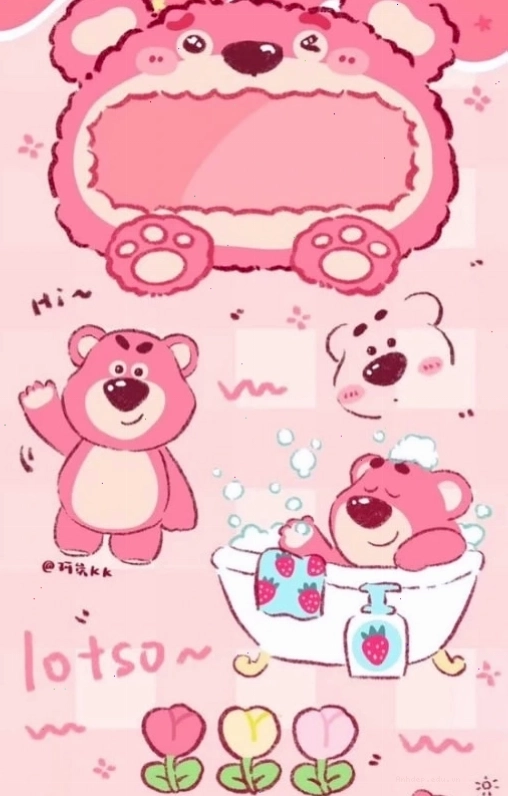 Wallpaper gấu dâu cười siêu xinh cho điện thoại