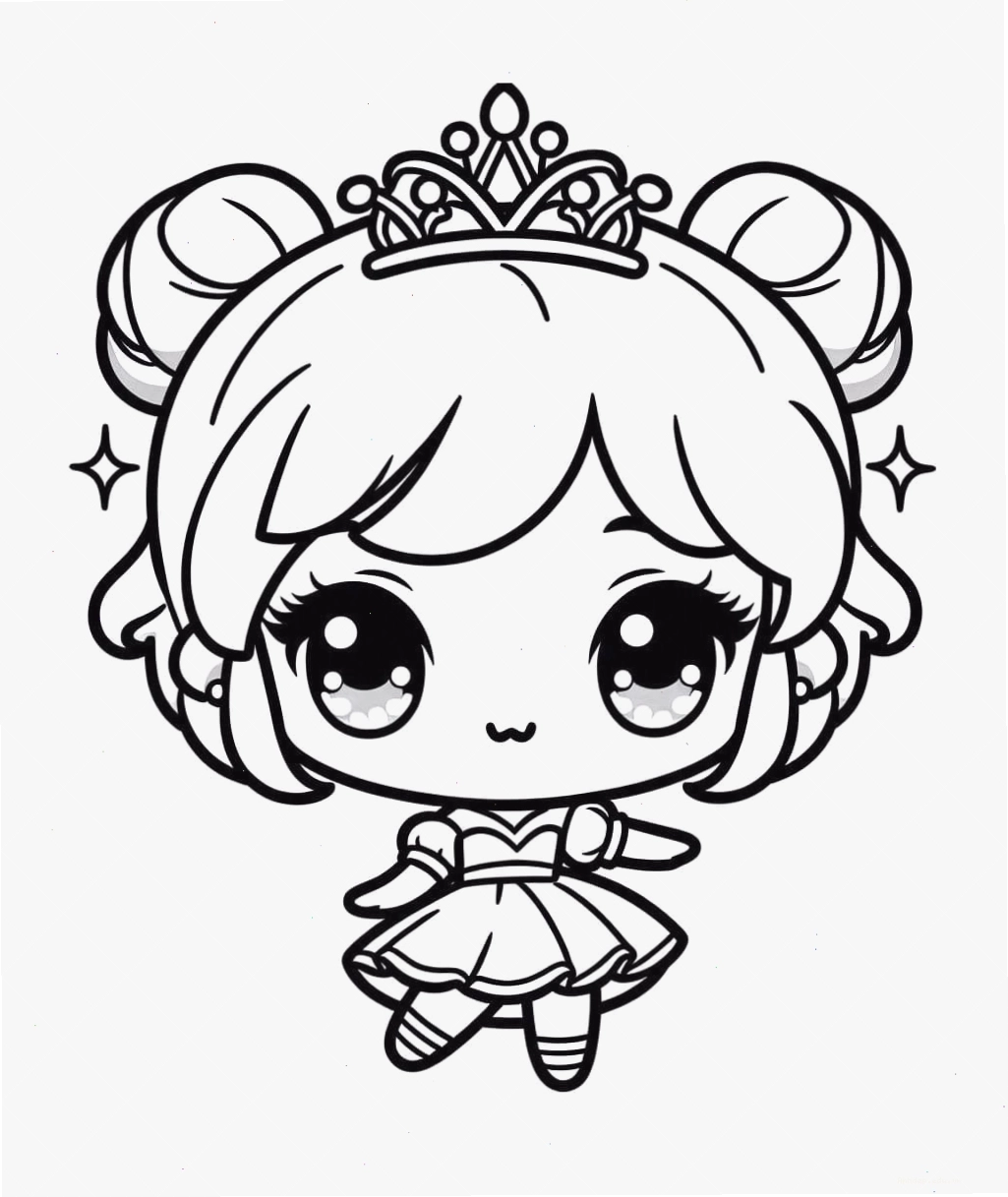 Công Chúa Chibi Cute với phong cách anime đặc trưng