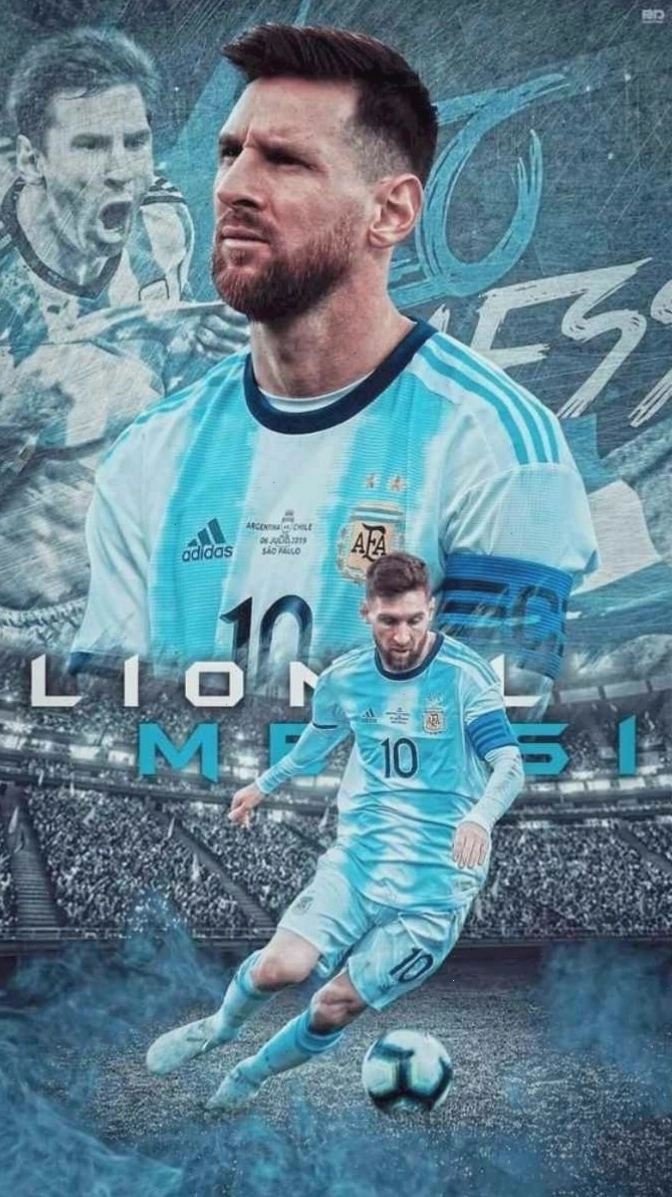 Messi chibi trong trang phục thi đấu hiện đại