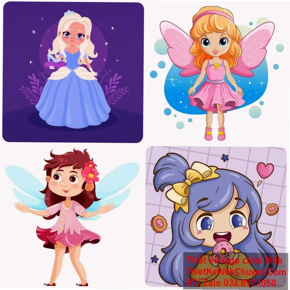 Chi tiết vẽ chibi công chúa Disney dễ thương