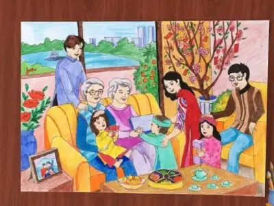 99+ bức tranh tô màu gia đình hạnh phúc cho bé yêu 