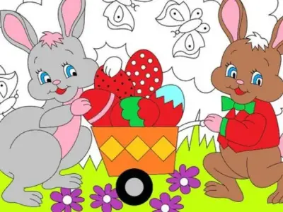 Bộ sưu tập tranh tô màu thỏ con dễ thương và đơn giản cho bé 